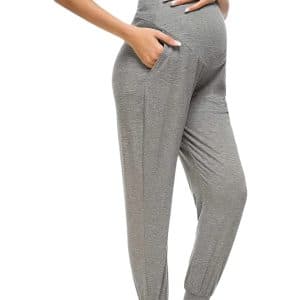 Maternity Adjustable Jogger Pants Grey