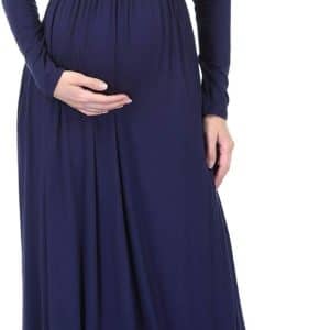 Long Sleeved Maxi Dress Navy